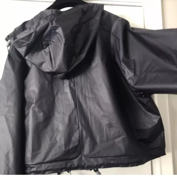 Hunter Original Hero Vinyl Waterproof Cropped Smock Navy Women’s SZ L NWT $180 - Picture 13 of 13